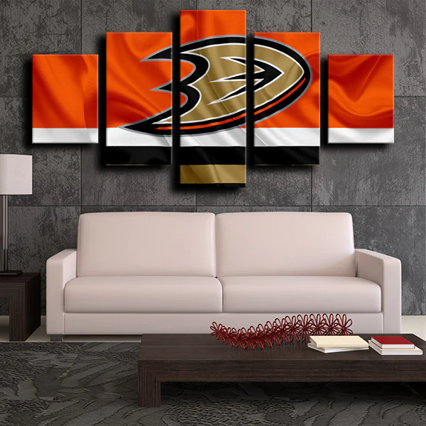 Anaheim Ducks NHL Hockey Sports Team Logo 5 Piece Canvas Wall Art Painting Wallpaper Poster Picture Print Photo Decor