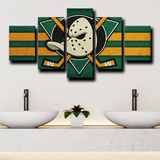 Anaheim Ducks NHL Hockey Sports Team Stripe Logo 5 Piece Canvas Wall Art Painting Wallpaper Poster Picture Print Photo Decor