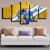 NBA Basketball Stephen Curry Golden State Warriors 5 Piece Canvas Wall Art Painting Wallpaper Poster Picture Print Photo Decor