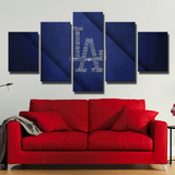 MLB Baseball Los Angeles Dodgers Sports Team Logo LA 5 Piece Canvas Wall Art Painting Wallpaper Poster Picture Print Photo Decor