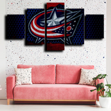 Columbus Blue Jackets NHL Hockey Sports Team Logo 5 Piece Canvas Wall Art Painting Wallpaper Poster Picture Print Photo Decor