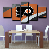 Philadelphia Flyers Logo NHL Hockey Sports Team 5 Piece Canvas Wall Art Painting Wallpaper Poster Picture Print Photo Decor