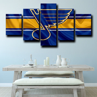 St. Louis Blues NHL Hockey Sports Team Logo Gold & Blue 5 Piece Canvas Wall Art Painting Wallpaper Poster Picture Print Photo Decor
