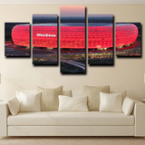 Allianz Arena Red Bayern Munich Football Stadium 5 Piece Canvas Wall Art Painting Wallpaper Poster Picture Print Photo Decor