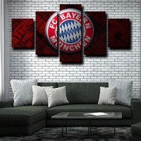 Bayern Munich Football Club Logo Bundesliga Team 5 Piece Canvas Wall Art Painting Wallpaper Poster Picture Print Photo Decor