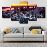San Diego Padres Petco Park Baseball Stadium Sunset 5 Piece Canvas Wall Art Painting Wallpaper Poster Picture Print Photo Decor