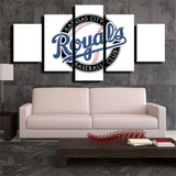 Kansas City Royals MLB Baseball Sports Team Logo 5 Piece Canvas Wall Art Painting Wallpaper Poster Picture Print Photo Decor
