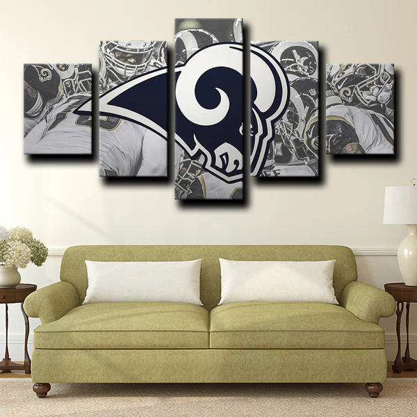 Los Angeles Rams Team Logo NFL Football Sports 5 Piece Canvas Wall Art ...