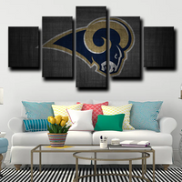 Los Angeles Rams Logo NFL Football Sports Team 5 Piece Canvas Wall Art Painting Wallpaper Poster Picture Print Photo Decor