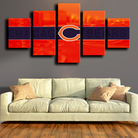 NFL Team Chicago Bears Logo Football Sports 5 Piece Canvas Wall Art Painting Wallpaper Poster Picture Print Photo Decor