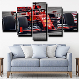 Formula 1 Racing Car Ferrari SF90 Sports Car 5 Piece Canvas Wall Art Painting Wallpaper Poster Picture Print Photo Decor