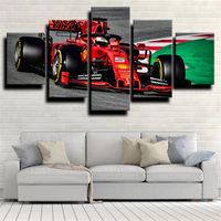 Ferrari SF90 Formula 1 Racing Car Sports Car 5 Piece Canvas Wall Art Painting Wallpaper Poster Picture Print Photo Decor