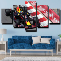 Red Bull Formula 1 Race Car Monte Carlo Circuit 5 Piece Canvas Wall Art Painting Wallpaper Poster Picture Print Photo Decor