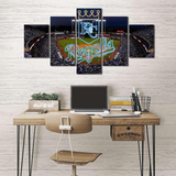 Kansas City Royals Stadium & Logo MLB Baseball Team 5 Piece Canvas Wall Art Painting Wallpaper Poster Picture Print Photo Decor