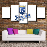 MLB Kansas City Royals Baseball Sports Team Logo 5 Piece Canvas Wall Art Painting Wallpaper Poster Picture Print Photo Decor