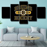 NHL Hockey Sports Team Boston Bruins 1924 Logo 5 Piece Canvas Wall Art Painting Wallpaper Poster Picture Print Photo Decor