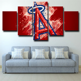 Los Angeles Angels MLB Baseball Team Logo 5 Piece Canvas Wall Art Painting Wallpaper Poster Picture Print Photo Decor