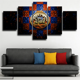 New York Mets MLB Baseball Team Creative Logo 5 Piece Canvas Wall Art Painting Wallpaper Poster Picture Print Photo Decor