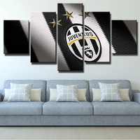 The Zebras Serie A Football Club Juventus FC Logo 5 Piece Canvas Wall Art Painting Wallpaper Poster Picture Print Photo Decor