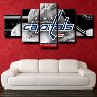 Washington Capitals Sports Team NHL Hockey Logo 5 Piece Canvas Wall Art Painting Wallpaper Poster Picture Print Photo Decor