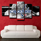 Washington Capitals Sports Team NHL Hockey Logo 5 Piece Canvas Wall Art Painting Wallpaper Poster Picture Print Photo Decor