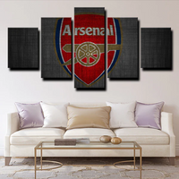 Arsenal The Gunners Premier League Football Team Logo 5 Piece Canvas Wall Art Painting Wallpaper Poster Picture Print Photo Decor