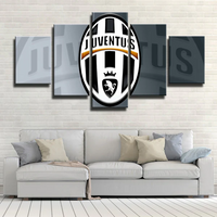 Italian Football Club Juventus FC Logo Soccer Team 5 Piece Canvas Wall Art Painting Wallpaper Poster Picture Print Photo Decor