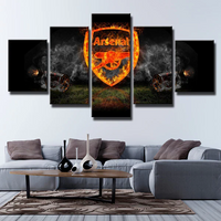 Premier League Football Team Arsenal FC Logo 5 Piece Canvas Wall Art Painting Wallpaper Poster Picture Print Photo Decor