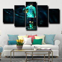 Lionel Messi FC Barcelona Forward Football Legend 5 Piece Canvas Wall Art Painting Wallpaper Poster Picture Print Photo Decor
