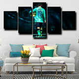 Lionel Messi FC Barcelona Forward Football Legend 5 Piece Canvas Wall Art Painting Wallpaper Poster Picture Print Photo Decor