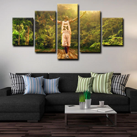 Kobe Bryant NBA Basketball Legend Los Angeles Lakers 5 Piece Canvas Wall Art Painting Wallpaper Poster Picture Print Photo Decor