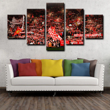 Liverpool FC Fans in Full Glory Anfield Atmosphere 5 Piece Canvas Wall Art Painting Wallpaper Poster Picture Print Photo Decor