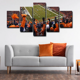 NFL Football Team Denver Broncos Court Stadium 5 Piece Canvas Wall Art Painting Wallpaper Poster Picture Print Photo Decor
