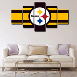 Pittsburgh Steelers NFL Football Sports Team Logo 5 Piece Canvas Wall Art Painting Wallpaper Poster Picture Print Photo Decor