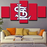 MLB St. Louis Cardinals Baseball Sports Team Logo 5 Piece Canvas Wall Art Painting Wallpaper Poster Picture Print Photo Decor
