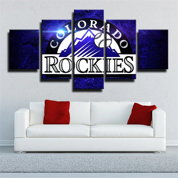 Colorado Rockies MLB Baseball Sports Team Logo 5 Piece Canvas Wall Art Painting Wallpaper Poster Picture Print Photo Decor