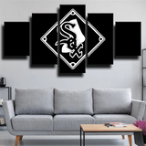 MLB Chicago White Sox Baseball Sports Team Logo 5 Piece Canvas Wall Art Painting Wallpaper Poster Picture Print Photo Decor