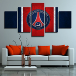 Paris Saint-Germain PSG Football Club Vintage Team Logo 5 Piece Canvas Wall Art Painting Wallpaper Poster Picture Print Photo Decor