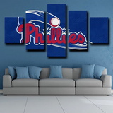 MLB Philadelphia Phillies Baseball Sports Team Logo 5 Piece Canvas Wall Art Painting Wallpaper Poster Picture Print Photo Decor