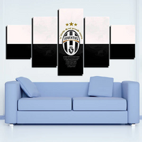 Juventus FC Italian Serie A Football Team Logo 5 Piece Canvas Wall Art Painting Wallpaper Poster Picture Print Photo Decor