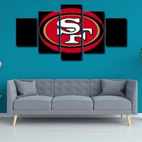 NFL Football Sports Team San Francisco 49ers Logo 5 Piece Canvas Wall Art Painting Wallpaper Poster Picture Print Photo Decor