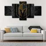 NHL Hockey Sports Vegas Golden Knights Team Logo 5 Piece Canvas Wall Art Painting Wallpaper Poster Picture Print Photo Decor
