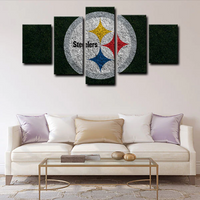 American NFL Football Team Pittsburgh Steelers Logo 5 Piece Canvas Wall Art Painting Wallpaper Poster Picture Print Photo Decor