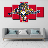 Florida Panthers NHL Hockey Sports Team Logo 5 Piece Canvas Wall Art Painting Wallpaper Poster Picture Print Photo Decor