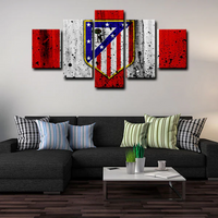 Atlético Madrid Football Club Soccer Team Logo 5 Piece Canvas Wall Art Painting Wallpaper Poster Picture Print Photo Decor