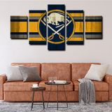 Buffalo Sabres Logo NHL Hockey Sports Team 5 Piece Canvas Wall Art Painting Wallpaper Poster Picture Print Photo Decor