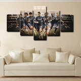 Chelsea Football Club Blue Army Players in Action 5 Piece Canvas Wall Art Painting Wallpaper Poster Picture Print Photo Decor