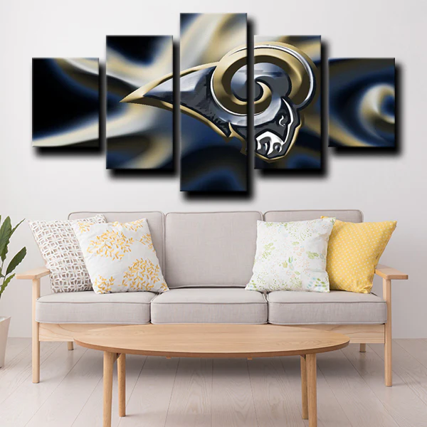 Los Angeles Rams NFL Football Sports Team Logo 5 Piece Canvas Wall Art ...