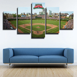 Chicago Cubs Home Wrigley Field View Baseball team 5 Piece Canvas Wall Art Painting Wallpaper Poster Picture Print Photo Decor