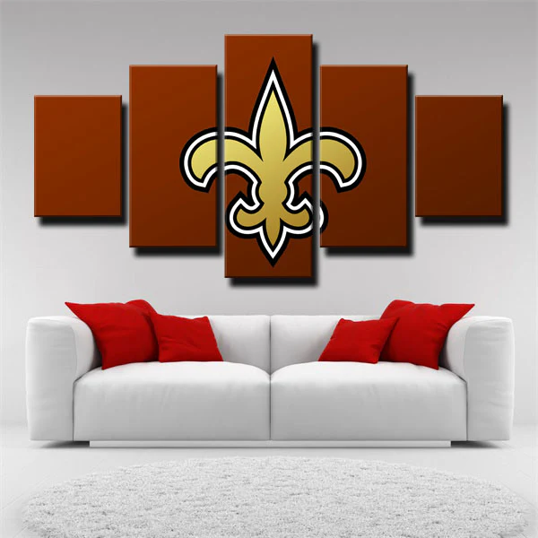New Orleans Saints NFL Football Sports Team Logo 5 Piece Canvas Wall Art Painting Wallpaper Poster Picture Print Photo Decor